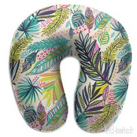 Travel Pillow Tribal Jungle Aloha Memory Foam U Neck Pillow for Lightweight Support in Airplane Car Train Bus - B07V613FYP
